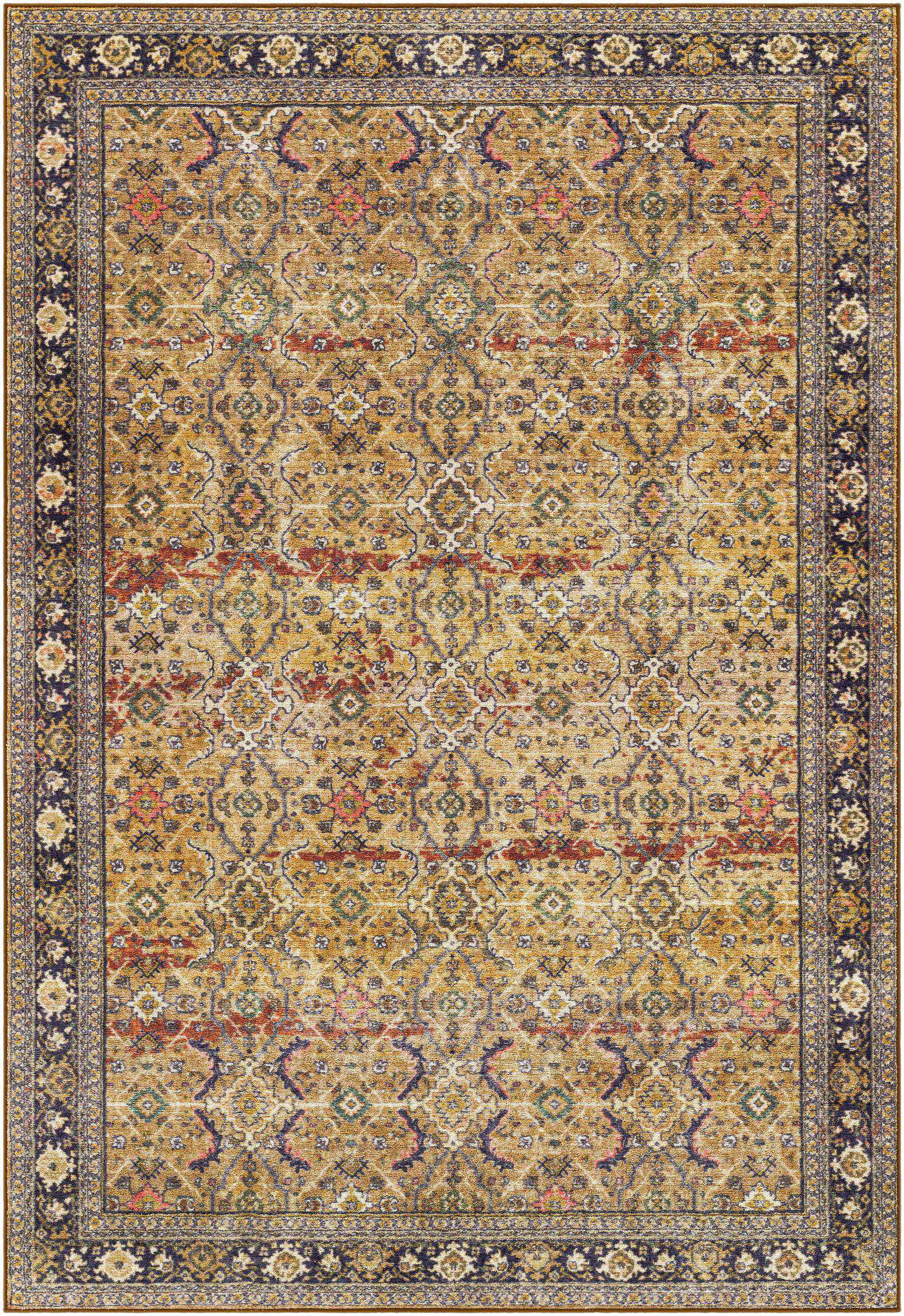 Mark&Day Washable Area Rugs, 9x12 Paw Paw Traditional Tan Area Rug (8