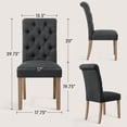 thumbnail image 5 of Subrtex Tufted Linen Fabric Upholstered Dining Chairs Set of 2 for Kitchen and Dining Room, Dark Gray, 5 of 6