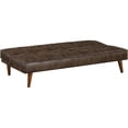 thumbnail image 3 of Dark Coffee Upholstered Convertible Sofa Bed with Sinuous Springs, Modern Armless Sleeper for Small Spaces, 3 of 7