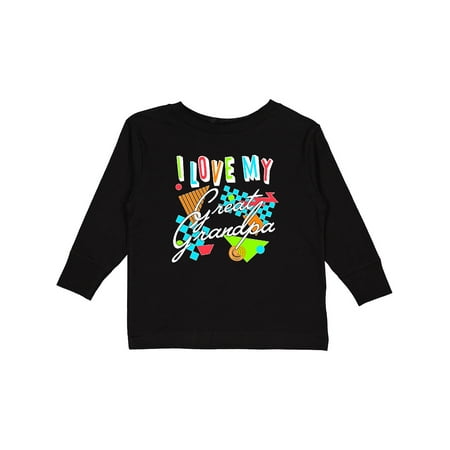 

Inktastic I Love My Great Grandpa- 80s Retro Style Gift Toddler Boy or Toddler Girl Long Sleeve T-Shirt