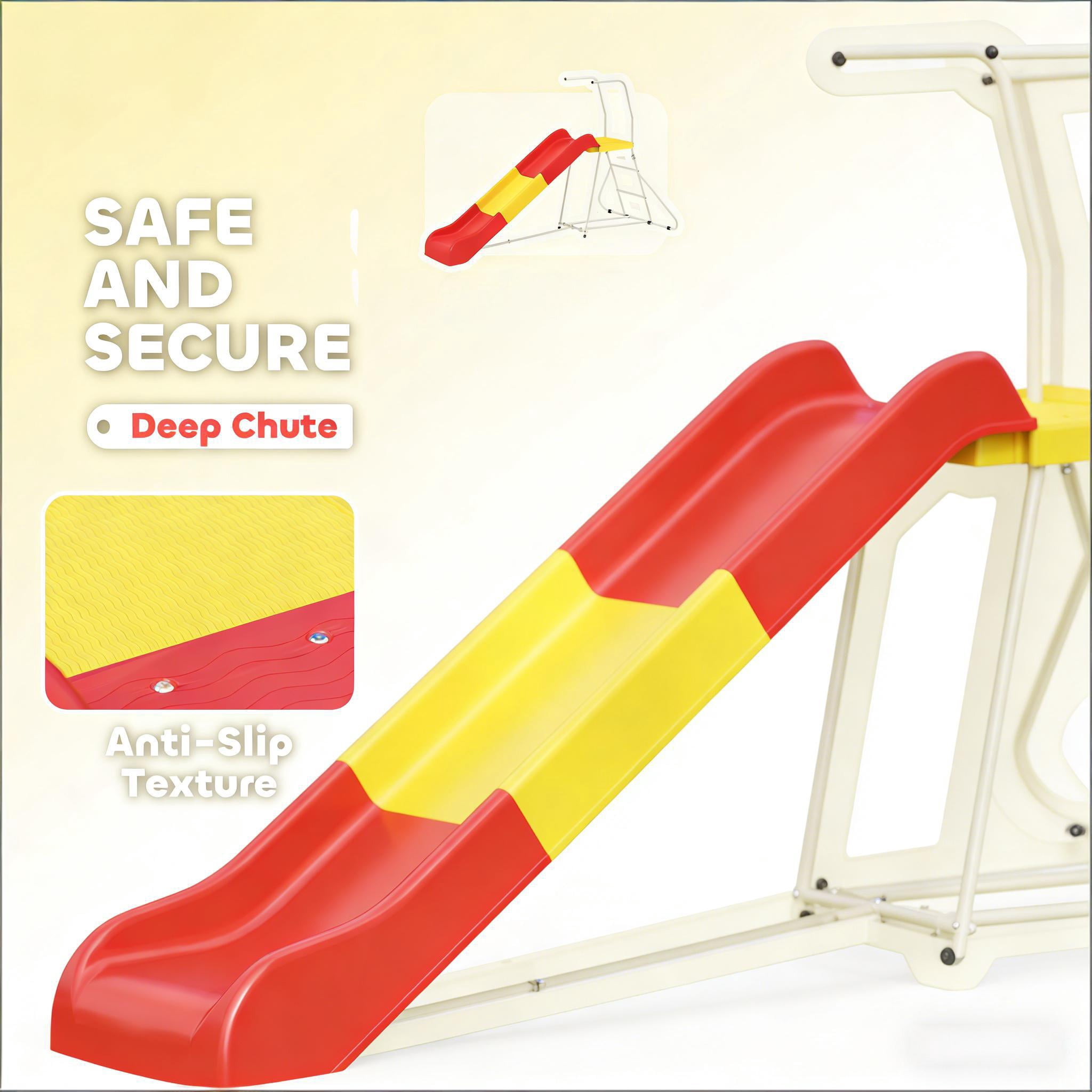 6ft Kids Slide 99 lbs Capacity with Handrails Deep Chute for Backyard Indoor Ages 3-8