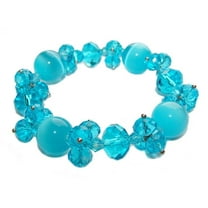 8 Inches Sea Blue Fashion Glass Stretch Bracelet