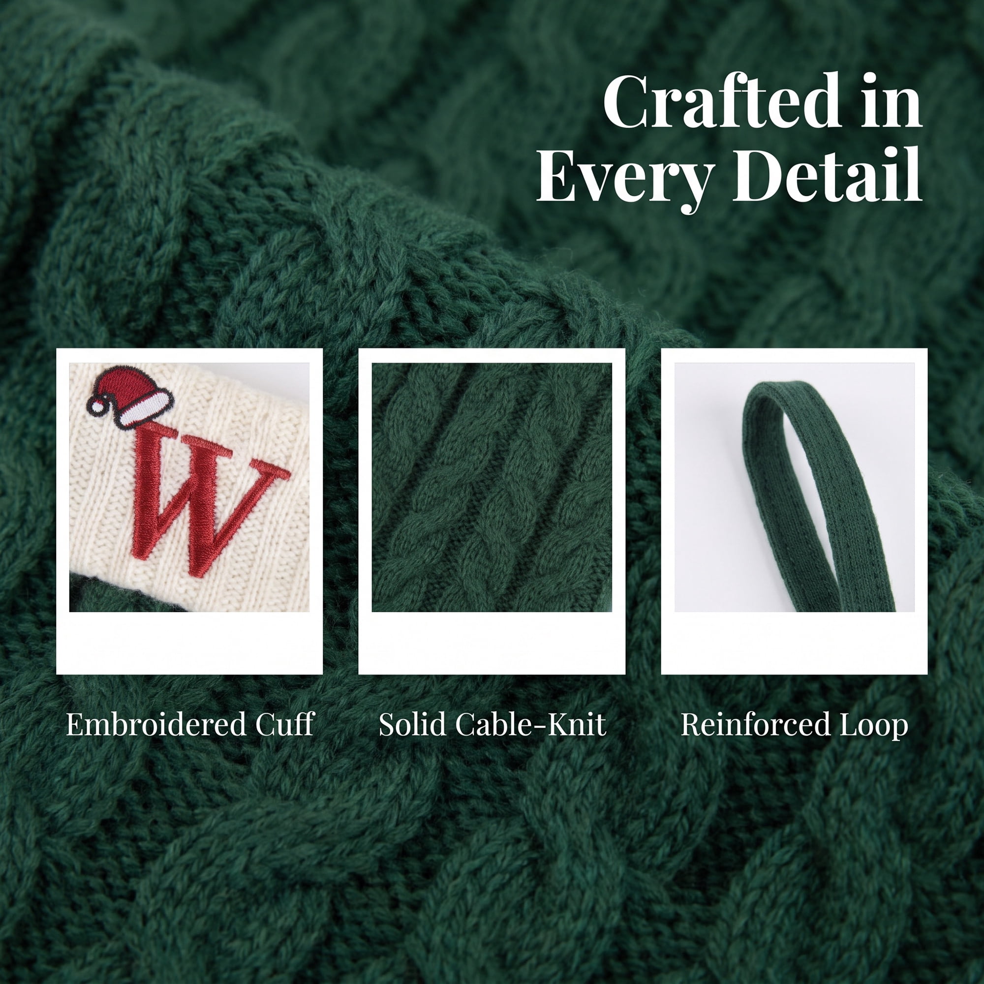 Unique Bargains Christmas Luxury Grand Hearth Accent Stocking Green Letter W 8"