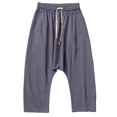 thumbnail image 5 of XIAOCHA Men's Drop Crotch Pants Loose Drawstring Straight Pants Retro Casual Daily Wear Pants With PocketGreyXXXXL, 5 of 5