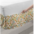 thumbnail image 2 of Woodland Bed Skirt, Pattern of Sketchy Hand Drawn Inspired Forest Fox Silhouettes and Leaves, Elastic Bedskirt Dust Ruffle Wrap Around for Bedding Decor, 4 Sizes, White and Multicolor, by Ambesonne, 2 of 2