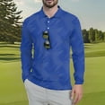 thumbnail image 3 of Homeyce Polo Shirts for Men Long Sleeve Collared Shirts Casual Workwear Office with Buttons Polo Floral Print Quick Dry Tee,Blue S, 3 of 4
