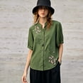thumbnail image 5 of Shirts Tops for Women Solid Color V Neck Embroidered Casual Tank Top, 5 of 5