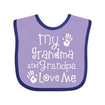 Inktastic Grandma Grandpa Love Me Girls Boys or Girls Baby Bib