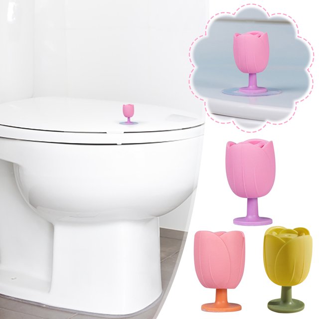 Fiudx Aro para Inodoro, Fácil de Limpiar, con Mango Antisuciedad, de Pvc Blando, Duradero y Plegable, Diseño Moderno y Divertido, Esencial para El Baño, Tamaño 4,2 X 4,1 X 2,5 Cm.