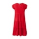 thumbnail image 5 of Lucakuins Mujeres Casual Plisado Vestido Corto, Adultos Primavera Color Sólido Cuello Redondo Manga Corta Mini Vestido Lucakuins moda, 5 of 9