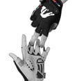 thumbnail image 4 of RocRide Mens Cycling Gloves with Gel Padded Protection. Road and Mountain Biking. Half Finger with Pull Tabs. MENS MEDIUM BLACK, 4 of 7