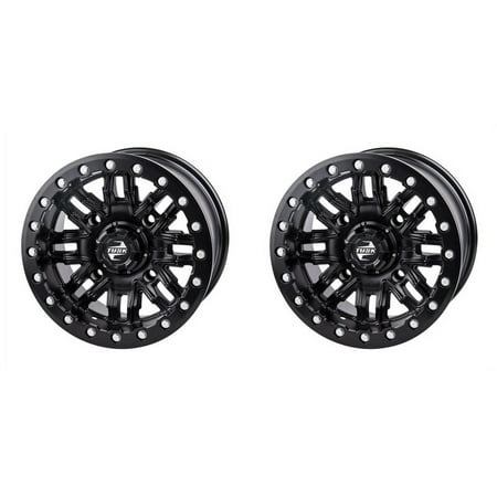 (2 Pack) 4/137 Tusk Nebo Beadlock Wheel 14x7 5.0 + 2.0 Matte Black For CAN-AM Maverick X3 X MR Turbo R 72 Inch 2018-2019