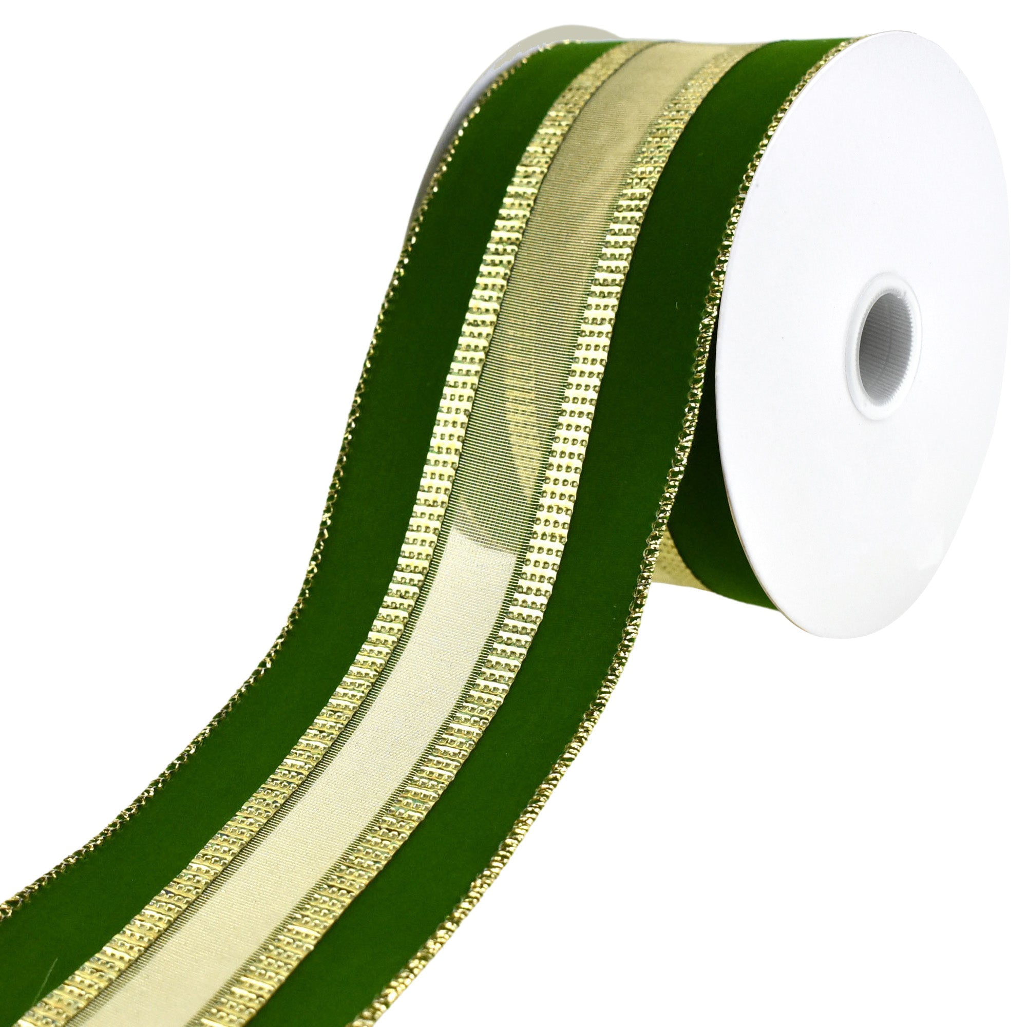 1.6 Foam Strip Wired Ribbon: Green (5 Feet) [MD058609] 