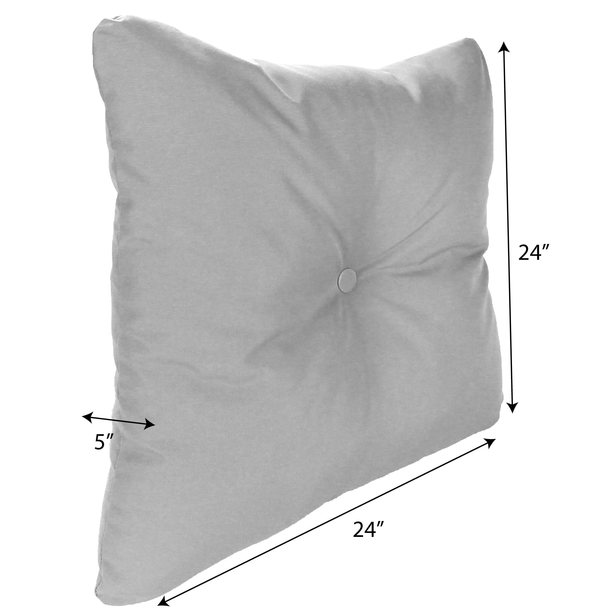 Jordan Manufacturing 24" x 24" Canvas Turquoise Solid Square Tufted Outdoor Deep Seat Chair Back Cushion with Fabric Button (2 Pack)
