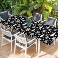 thumbnail image 2 of Black White Christmas Table Cloths for 8 Foot Rectangle Tables, Xmas Tree Snowflake Winter Abstract Patio Waterproof Elastic Fitted Tablecloths, Washable Rectangular Table Cover for Camping, 2 of 8