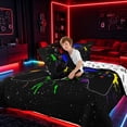 thumbnail image 4 of meiyoeat Graffiti Splash Game Controller Full Size Comforter Sets for Boys Teens Gamers, Colorful Graffiti Gaming Console Bedding Sets, Gamepad Reversible 3-Piece, 1 Comforter and 2 Pillowcases, 4 of 6