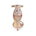 thumbnail image 2 of BLISSFUL STEP Women's Embroide Leather Ankle Strap Stiletto Heel Sandals Rose Gold 7, 2 of 8