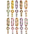 thumbnail image 2 of 40 paquetes de leis de flores hawaianas, suministros para fiestas tropicales de Luau de guirnaldas de hula, collares, pulseras, diademas, flores de seda de imitación gigantes para decoraciones, 2 of 6