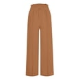 thumbnail image 4 of Seductiva Soft Leggings for Women Linen Pants Women Summer Wide Leg Pants Drawstring Elastic Waist Pants High Waisted Pants Casual Beach Trousers Loose Casual Pants, 4 of 5