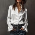 thumbnail image 2 of Womens Summer Tops, Duoif Dress Shirt, Long Sleeve Formal Wear Shirts for Women White S, 2 of 6
