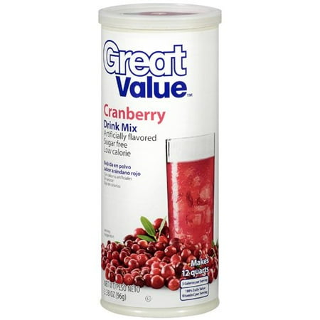 Great Value Sf Cranberry Drink Mix Tubs