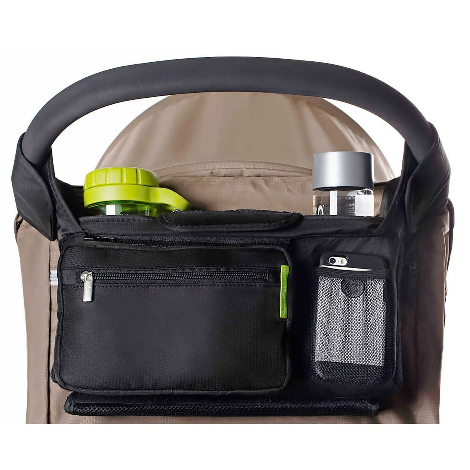 Baby Stroller Organizer with Insulated Cup Holder Parent Console Universal 