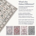 thumbnail image 5 of Delara 8'x10' Machine Washable Area Rug, Soft & Durable, Non-Slip, Stain Resistant, Ivory Bloom, for Bedroom, Living & Dining Room, 5 of 8