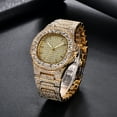 thumbnail image 5 of Reloj de cuarzo para hombre, reloj de pulsera de acero para hombre, reloj de diseño clásico de moda dorado para hombre, 5 of 5