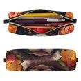 thumbnail image 2 of Balery Cute Colorful Flower French Bulldog Estuche de Lápices de Cuero Impreso, Estuche para Suministros de Arte, Estuche de Lápices con Cremallera, Estuche de Almacenamiento de Papelería, 2 of 7
