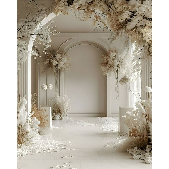 Mehofond Photography Backdrop Natural White Wall Flower r for Pregant Girl Birthday Wedding Background Boho Shadow Props