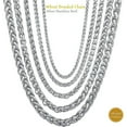 thumbnail image 2 of Stainless Steel Silver Wheat Braided Chain by INFINIQUE CREATIONS - Bracelet and Silver Necklace for Women and Men, 3mm-8mm, 7'-38', Silver - 1 Pack, 2 of 7