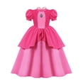 thumbnail image 1 of Vestido de princesa de melocotón para niñas, traje de Cosplay de Margarita Rosalina, Con cómic, para fiesta de Halloween, 1 of 4