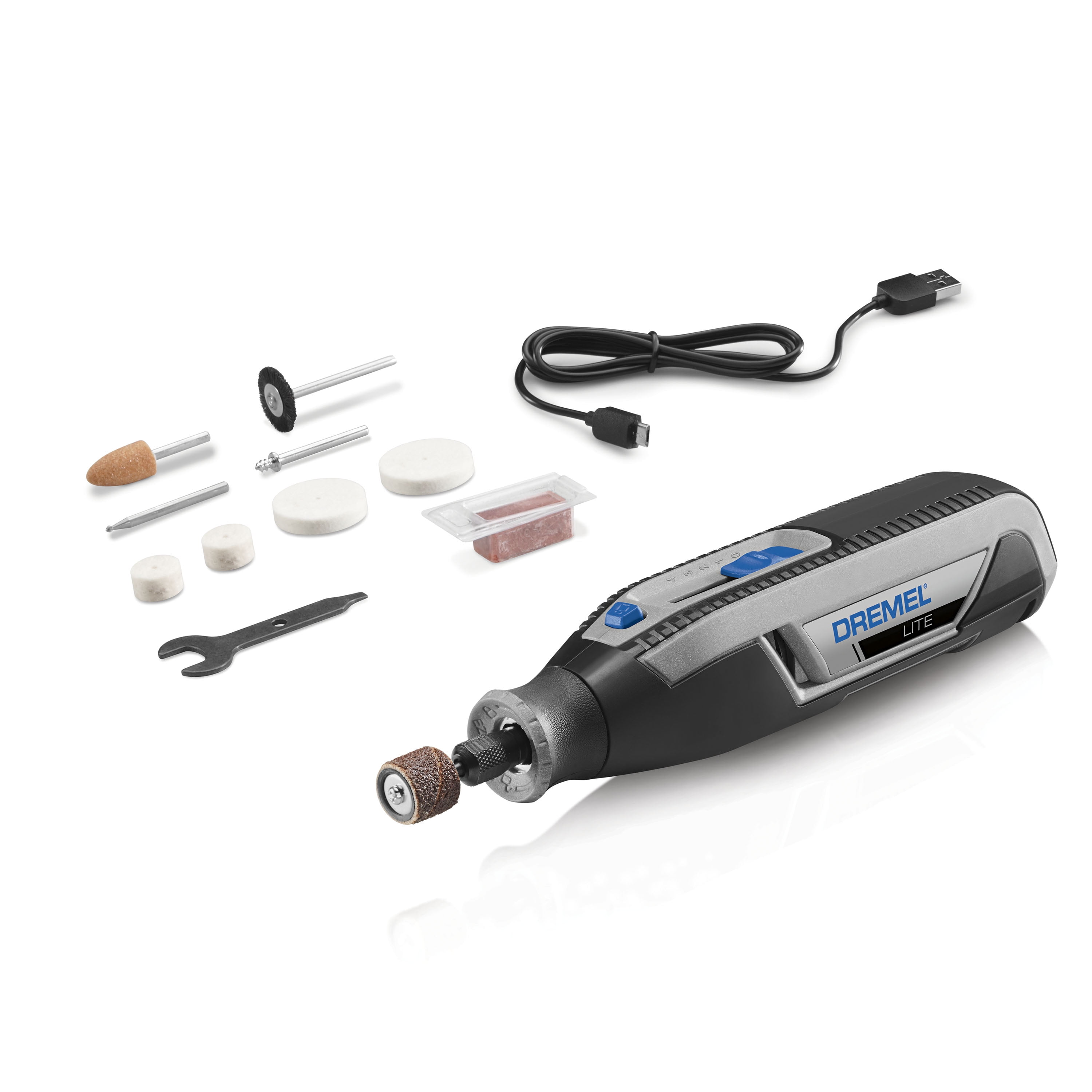 Dremel 7760-N/10W 4V Lite Lithium Ion Cordless Rotary Tool with 10 Accessories USB Charged, Variable Speed Multi-Purpose Rotary Tool Kit, Perfect For Light-Duty DIY & Crafting