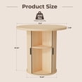 thumbnail image 3 of Hawsaiy 31.5" Round Dining Table for 2 with Sliding Door Storage Base, Space-Saving Waterproof Scratch-Resistant Wood Top, Modern Farmhouse Kitchen Table, Natural, 3 of 8