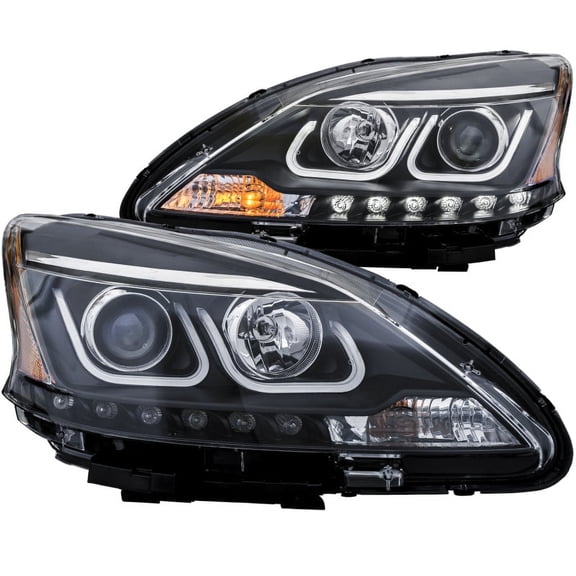 ANZO USA 121487 13-14 SENTRA HEADLIGHT PROJECTOR W/ U-BAR BLACK CLEAR Fits select: 2013-2015 NISSAN SENTRA