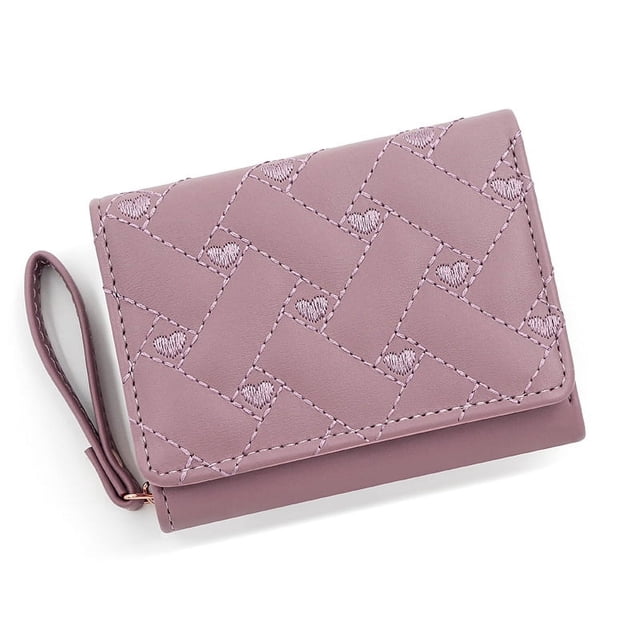 Cartera para mujer, tarjetero de tres pliegues, de piel sintética, monedero corto para varias tarjetas