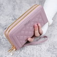 thumbnail image 1 of Cartera para mujer, larga, de mano, informal, para teléfono móvil, con doble cremallera, tarjetero de gran capacidad, 1 of 6