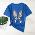 thumbnail image 2 of Plebaso T-Shirts Graphiques de Pâques pour Femmes à Manches Courtes, T-Shirts Imprimés pour Femmes, Décontractés, Amples, d'Extérieur, Hauts Basiques, 2 of 4