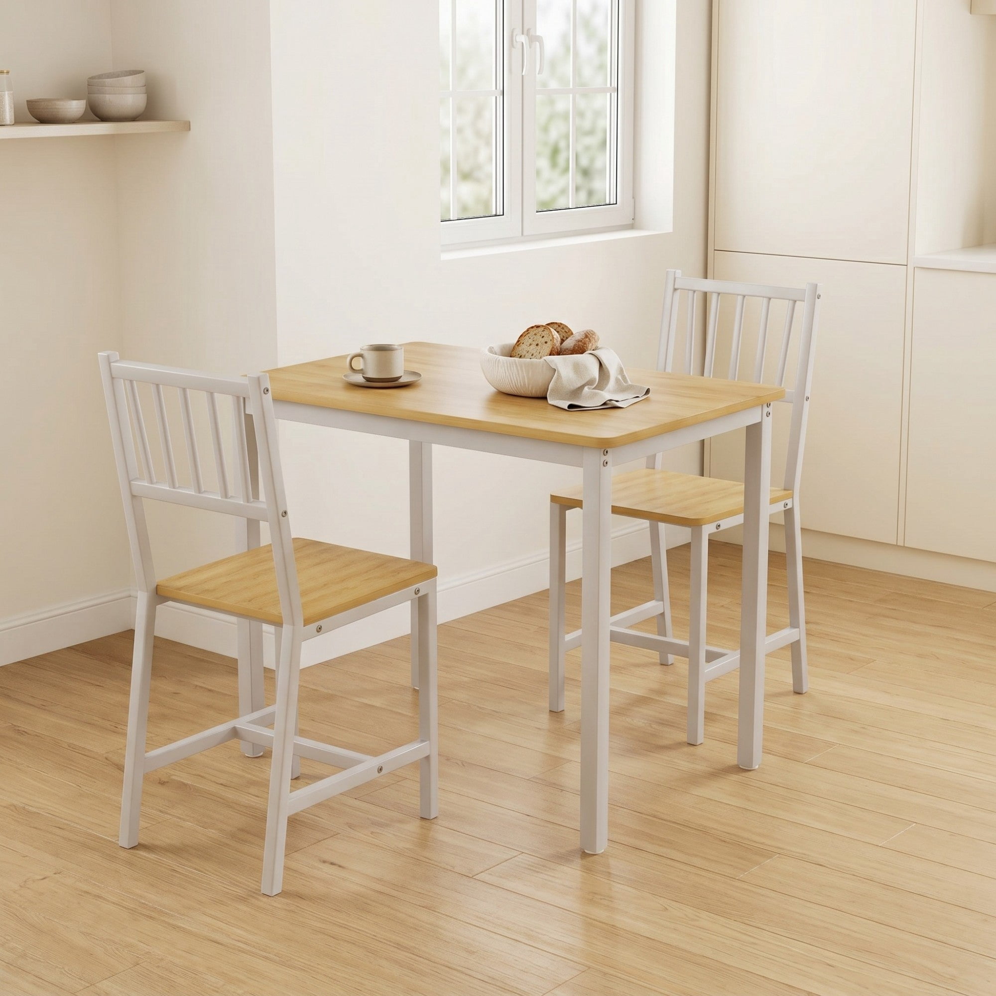 Sailvan 3-Piece Dining Table Set, 35.4″L x23.6″W x29.7″H, Bar Table with 2 Chairs