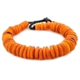 thumbnail image 3 of The Bead Chest Textured Moroccan Horn Beads 22mm Morocco African Orange Disk 16 Inch Strand Handmade, 3 of 4