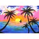 thumbnail image 1 of Cuadros Decorativos Pintura de diamante DIY 5D Rhinestone Full Square Drill Sunset Coconut Grove Kit DQrwqpou Nuevos Originales, 1 of 8