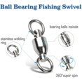 thumbnail image 3 of czcpp-Fishing Swivels Ball Bearing Connector High Strength Stainless Steel Solid Welded Rings Barrel Swivels Saltwater Freshwater Fishing, 3 of 4