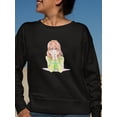 thumbnail image 2 of Manga Girl Flirty Smile Sweatshirt Women -Image by Shutterstock, Female Medium, 2 of 4