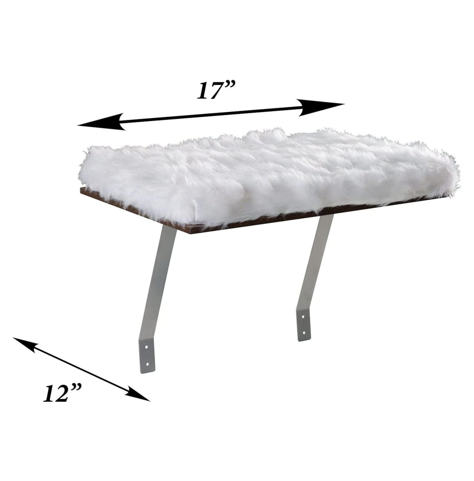 Window Mount Cat Perch - Window Sill Shelf, Padded Cat Wall Bed, Space Saving Furniture for Pets, Removable Faux Sheepskin Cover, Holds 20-35 Pounds