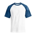 thumbnail image 6 of Dresfit Mens Baseball Shirts Short Sleeve Golf Shirts Patchwork Crewneck Denim Raglan Shirt Summer 2026 Lightweight Cotton Oversized Gym T Shirts White S, 6 of 6