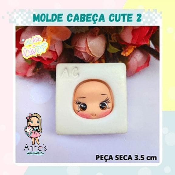Silicone Mold Cabe�a Cute 2 - Cute Head 2  - Artes da Cris Collection