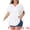 White, variant on Women's Plus V Neck Short Sleeve Eyelet Embroidery Casual Blouse 1X Pink