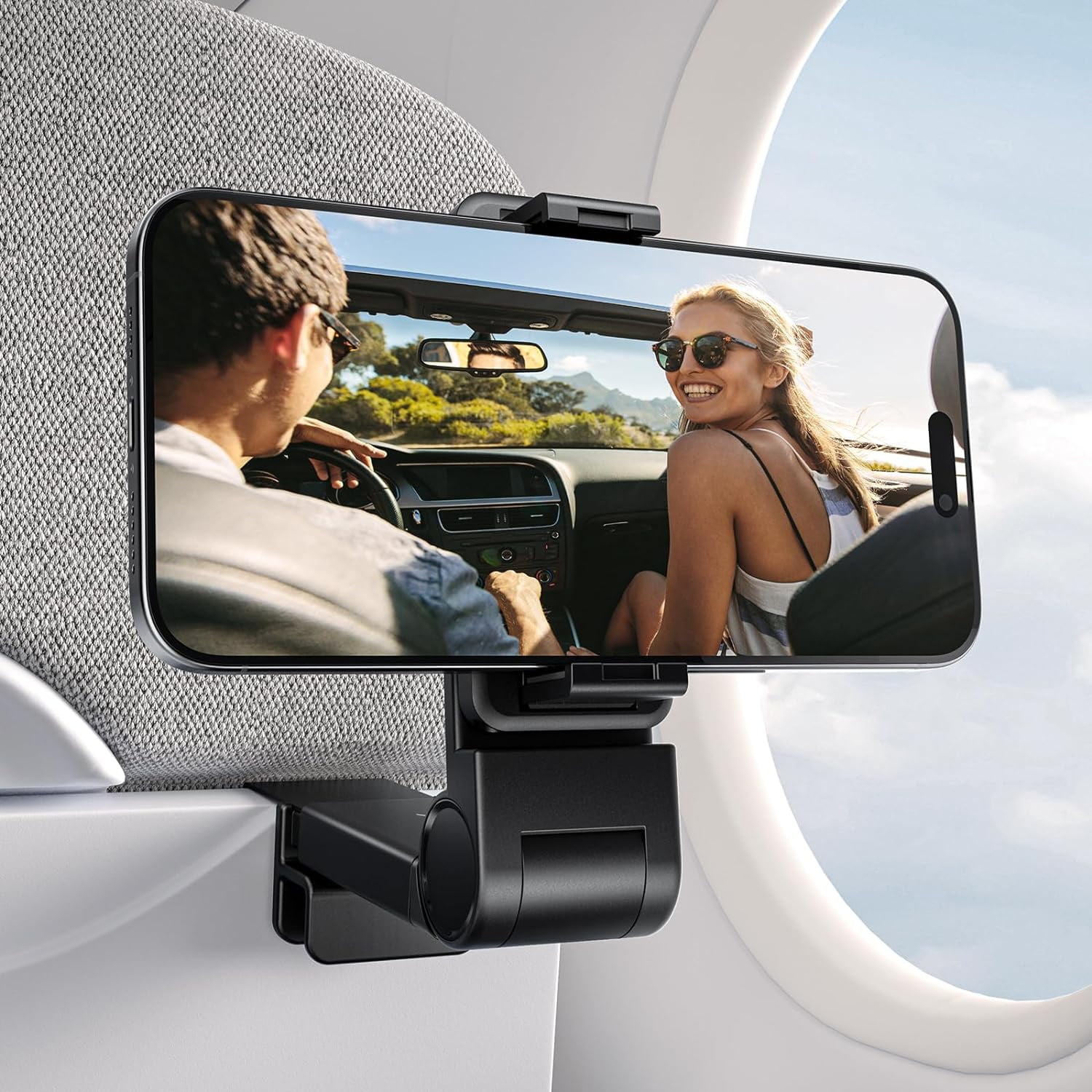 Airplane Travel Essentials, Airplane Phone Holder, 360 Degree Rotation Plane Phone Holder, Travel Accessories for Flying, Travel Essentials for Flying, Hands free Phone Holder for Plane ( 2Pack )