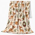thumbnail image 2 of Cheerful Woodland Christmas Fawns Holiday Foliage, Festive Holiday Scene, Warm Flannel Blanket for Cabin and Lodge, Art Lovers Christmas Gift, Festive Home Decor, 2 of 9