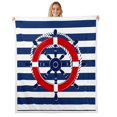 thumbnail image 1 of Erosebridal Nautical Rudder Throw Blanket for Couch 60x80,Abstract Stripes Fleece Blanket,Teens Room Decorative, 1 of 6